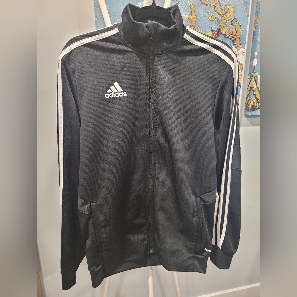 Adidas Men's Black Track Jacket Aeroready Size SMALL